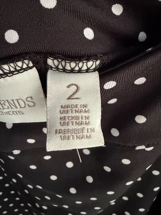WEEKENDS BY CHICO’S SIZE 2 (L/XL) Polka Dot SKIRT Black White - Picture 2 of 16